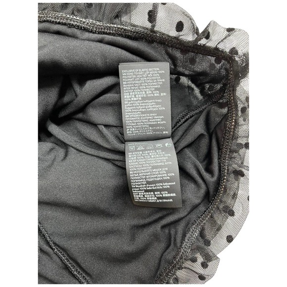 Divided H & M Ruched Gathered Polka Dot Mesh Party Cocktail Dress Black M - Picture 8 of 12